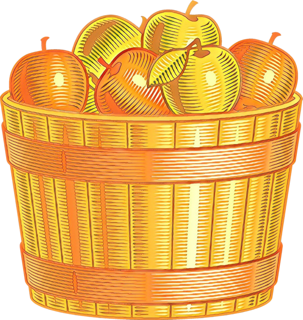 Transparent Basket Harvest Drawing Orange for Thanksgiving