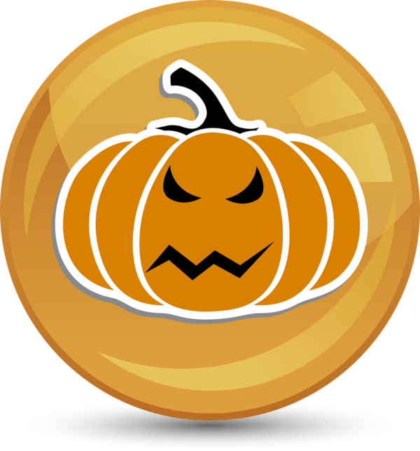 Transparent Calabaza Pumpkin Jacko Lantern Food for Halloween
