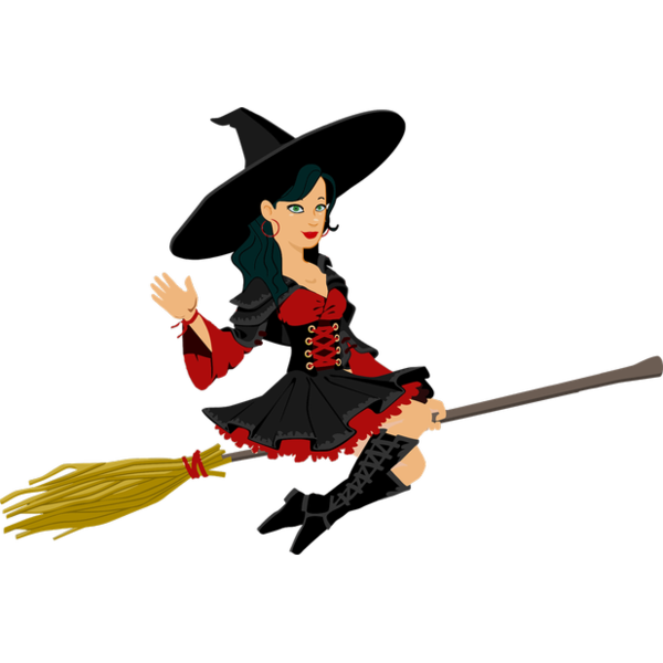 Transparent Witchcraft Silhouette Flying Witch Household Cleaning Supply Broom for Halloween