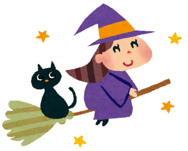 Transparent Halloween Witch Black Cat Purple Cartoon for Halloween