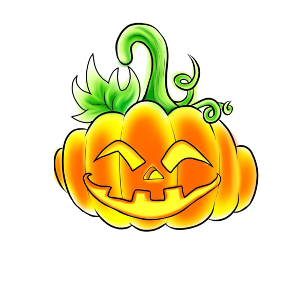 Transparent Watercolor cute Jack O Lantern for Halloween for Halloween
