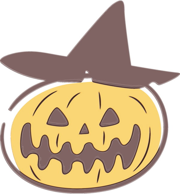 Transparent Witch Hat Pumpkin Yellow for Halloween