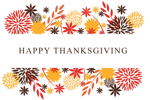 Transparent Thanksgiving Holiday Wish Text Flower for Thanksgiving