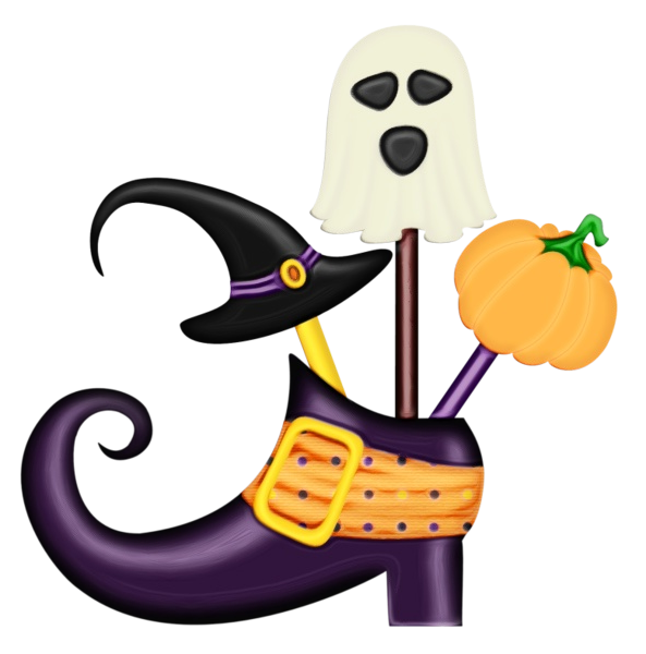 Transparent Food Purple Witch Hat Cartoon for Halloween