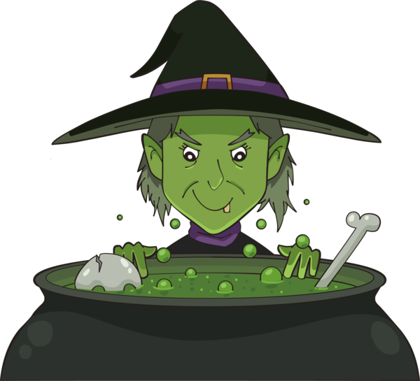Transparent Witchcraft Magic Witch Green Plant for Halloween