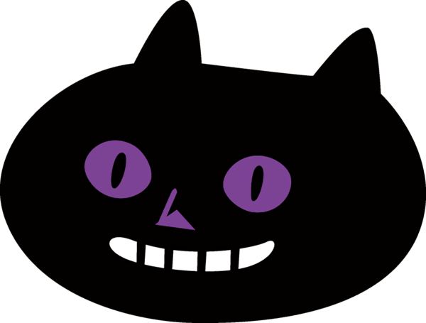Transparent Black Cat Facial Expression Cat for Halloween