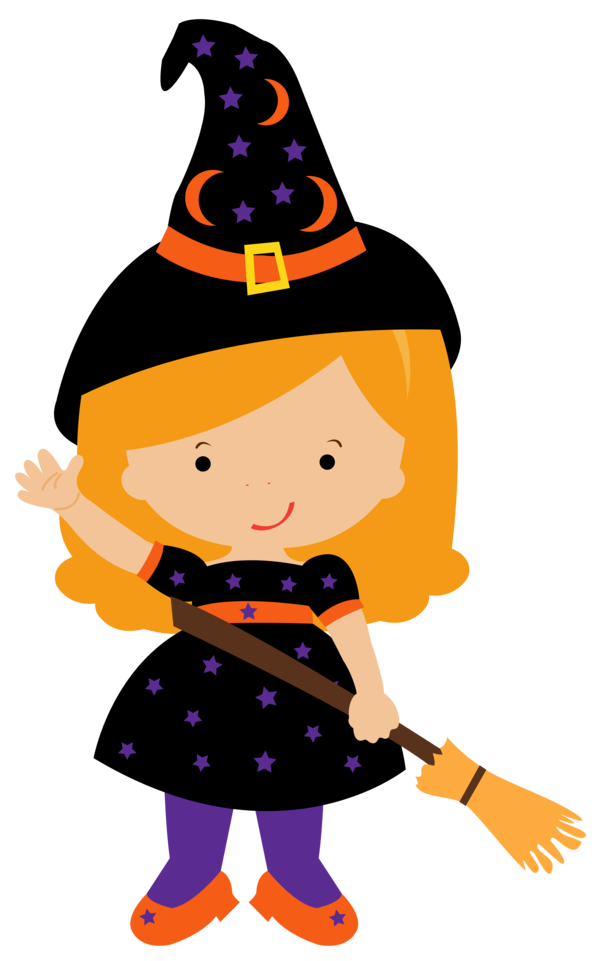 Transparent Wendy The Good Little Witch Witchcraft Silhouette Food Pattern for Halloween