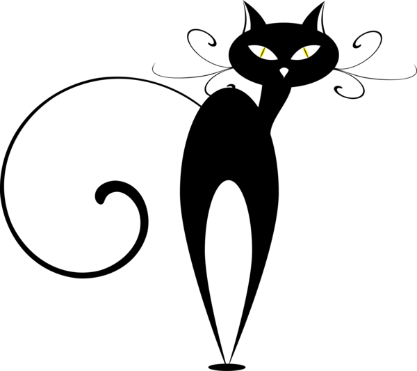 Transparent Cat Kitten Black Cat Silhouette for Halloween