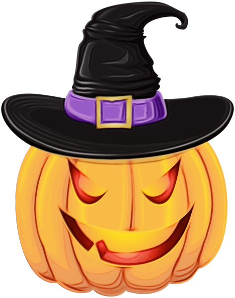 Transparent Jackolantern Witch Hat Pumpkin Trickortreat for Halloween