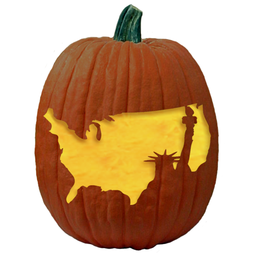 Transparent United States Map Park Pumpkin Calabaza for Halloween