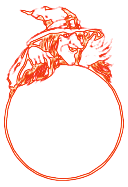 Transparent Line Art Headgear Character Red Head for Halloween