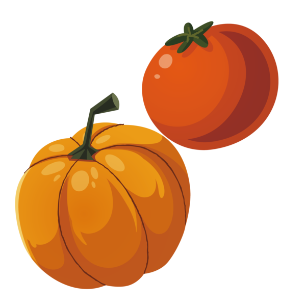 Transparent Jackolantern Calabaza Tomato Mandarin Orange Winter Squash for Halloween