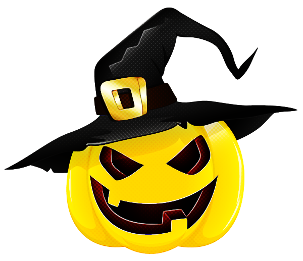 Transparent Yellow Emoticon Smiley for Halloween
