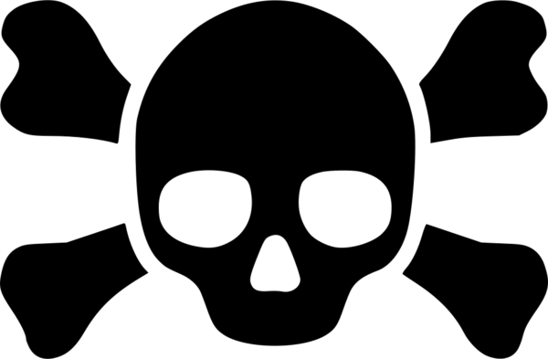 Transparent Skull And Crossbones Skull Symbol Head Silhouette for Halloween