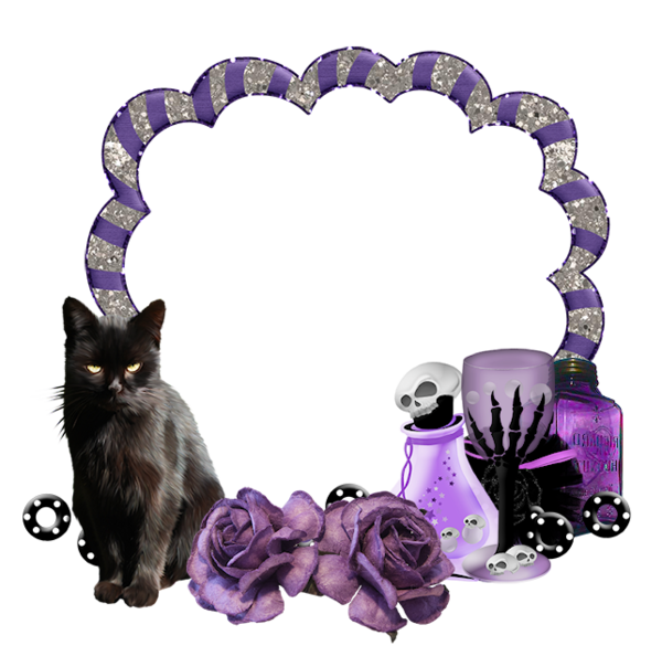 Transparent Kitten Picture Frames Cat Purple for Halloween