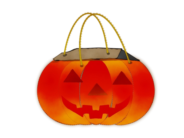 Transparent Halloween Trickortreating Bag Orange for Halloween