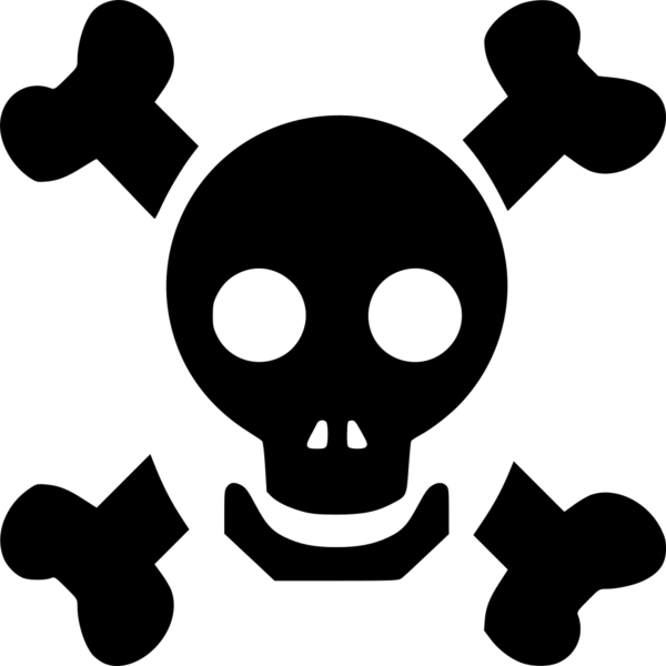 Transparent Skull And Crossbones Skull Bone Silhouette Black for Halloween