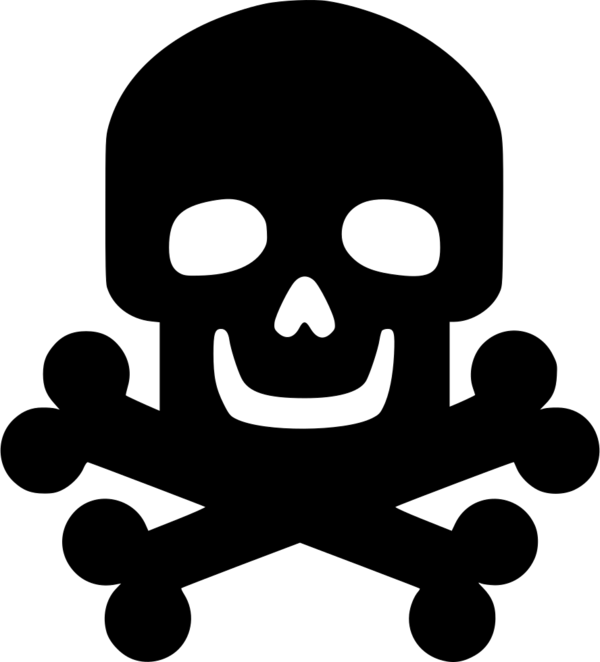 Transparent Skull Logo Skeleton Bone Black And White for Halloween
