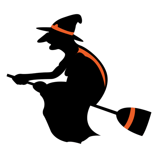Transparent Witch Broom Burtininkas Silhouette Joint for Halloween