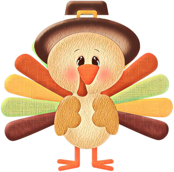 Transparent Cartoon Orange Bird for Thanksgiving