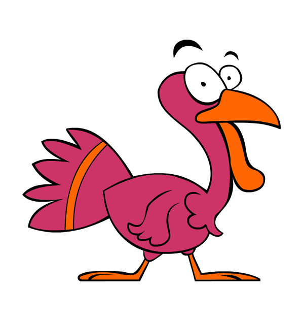 Transparent Cartoon Turkey Meat Document Beak Bird for Thanksgiving