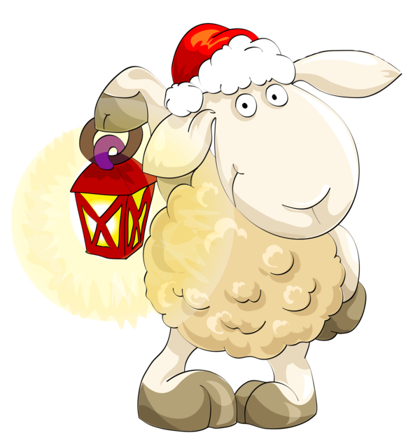 Transparent Christmas Sheep Christmas Tree Cartoon Food for Christmas