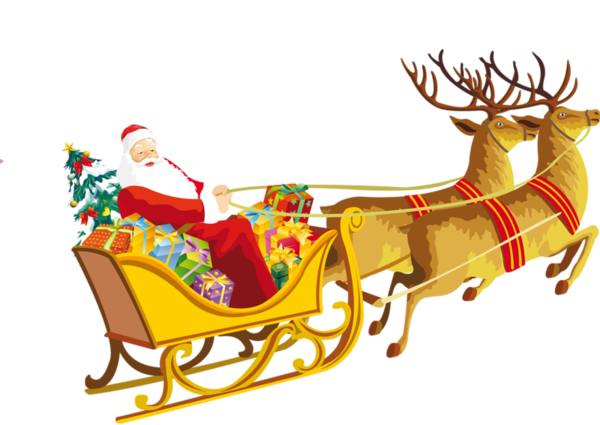 Transparent Santa Claus Reindeer Rudolph Deer for Christmas