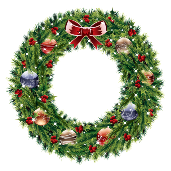 Transparent Wreath Christmas Advent Wreath Evergreen Fir for Christmas