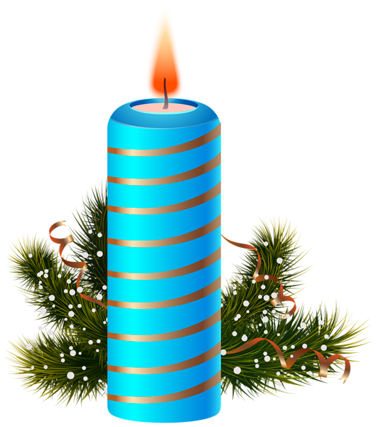 Transparent Christmas Candle Blue Christmas Fir Pine Family for Christmas