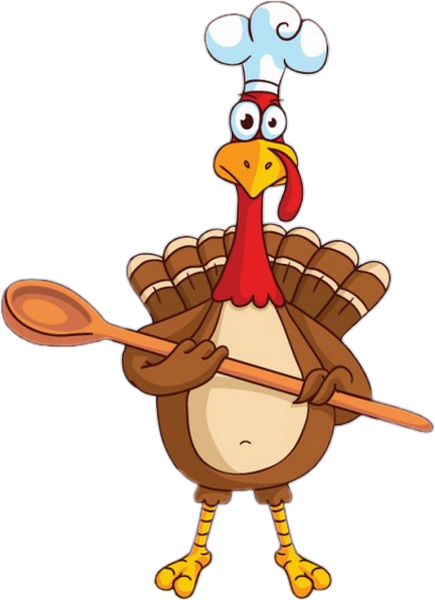 Transparent Turkey Wedding Invitation Chef Water Bird Cartoon for Thanksgiving
