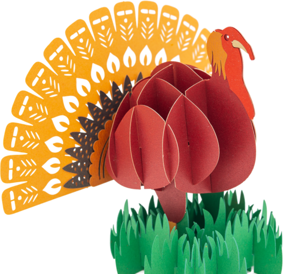 Transparent Paper Thanksgiving Pop Up Cards Turkey Plant for Thanksgiving