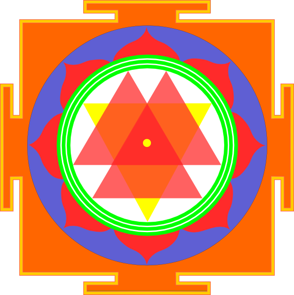 Transparent Yantra Durga Lakshmi Symmetry Area for Dussehra
