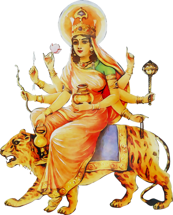Transparent Navaratri Hindi Pateriya Mythology Statue for Dussehra