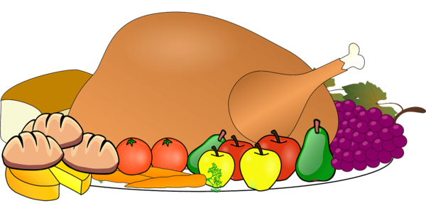 Transparent Turkey Pilgrim Thanksgiving Dinner Food Fruit for Thanksgiving