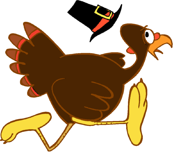 Transparent Turkey Running Turkey Trot Tail Bird for Thanksgiving