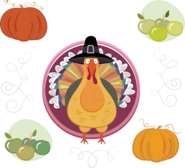 Transparent Turkey Thanksgiving Cartoon Food Calabaza for Thanksgiving