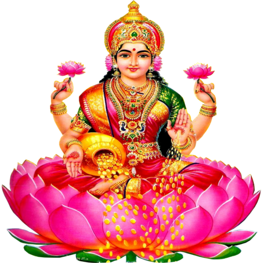 Transparent Lakshmi Devi Wealth Pink Flower for Dussehra