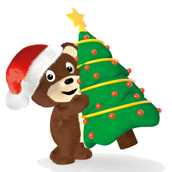 Transparent Bear Cartoon Christmas Ornament Stuffed Toy for Christmas