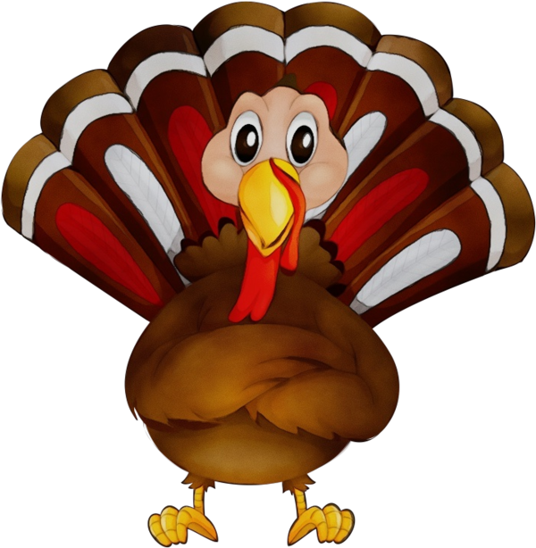 Transparent Turkey Bird Cartoon for Thanksgiving