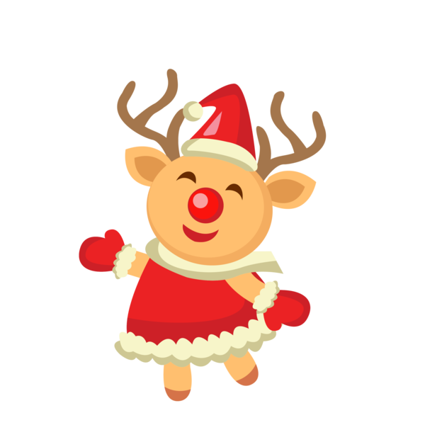 Transparent Reindeer Santa Claus Rudolph Deer for Christmas