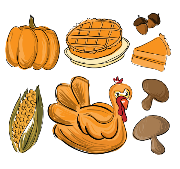 Transparent Thanksgiving Dinner
 Thanksgiving
 Drawing
 Commodity Food for Thanksgiving