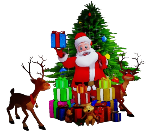 Transparent Santa Claus Deer Christmas Eve for Christmas