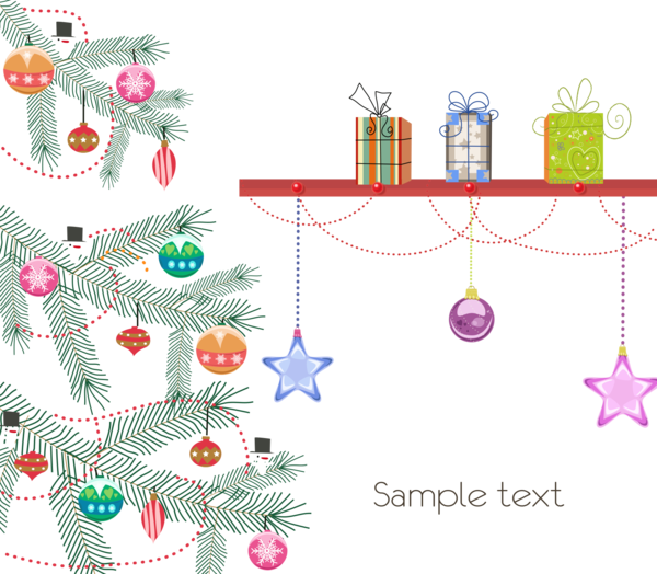 Transparent Christmas Tree Santa Claus Reindeer Fir Pine Family for Christmas