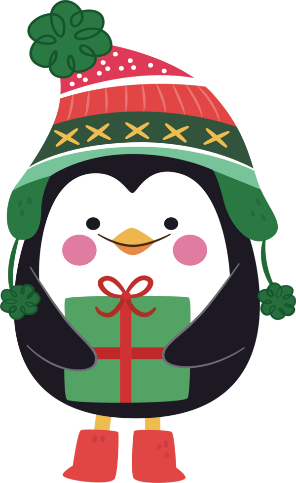 Transparent Penguin Christmas Santa Claus Flightless Bird Christmas Ornament for Christmas