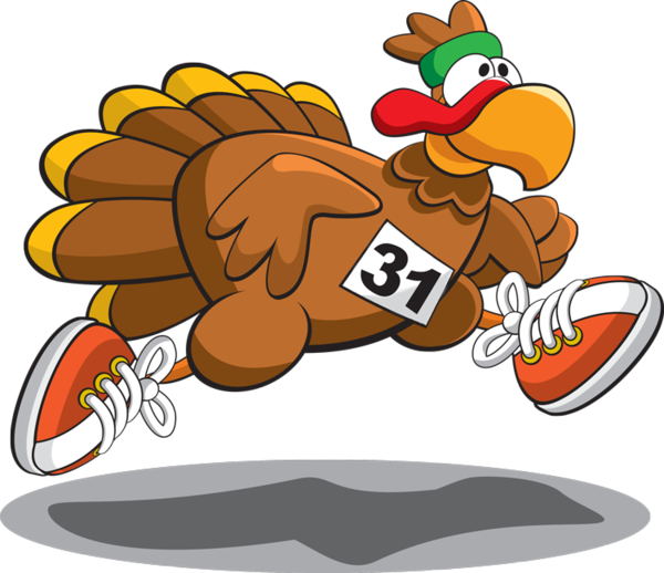 Transparent Turkey Trot Thanksgiving Running Beak Cartoon for Thanksgiving