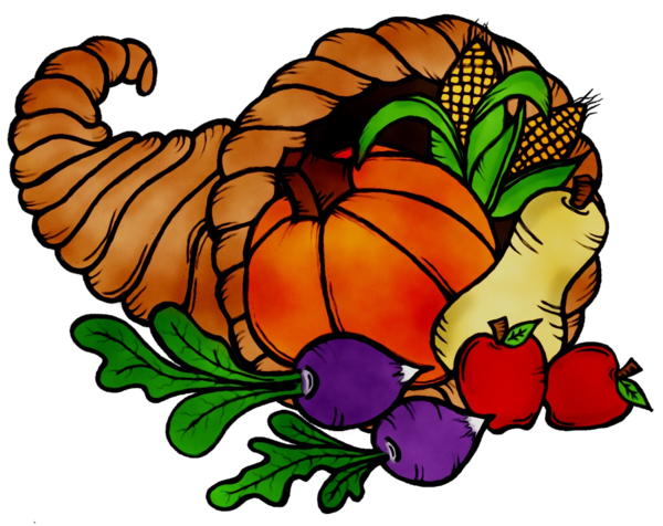 Transparent Cornucopia Thanksgiving Drawing for Thanksgiving