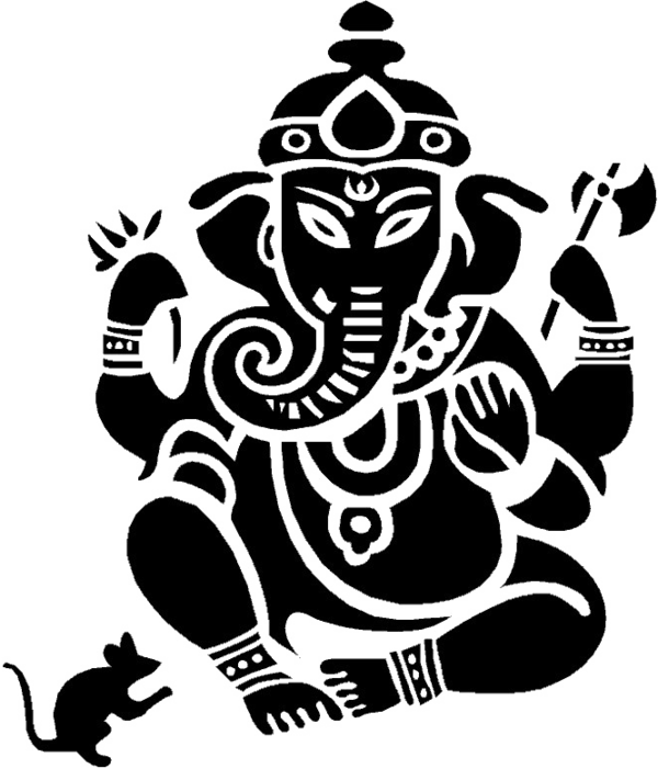 Transparent Ganesha Parvati Mahadeva Black Black And White for Dussehra