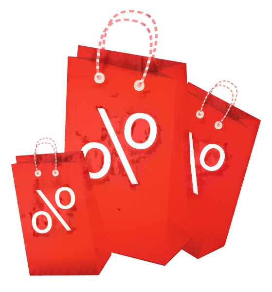 Transparent Shopping Shopping Cart Discounts And Allowances Red Shopping Bag for Thanksgiving