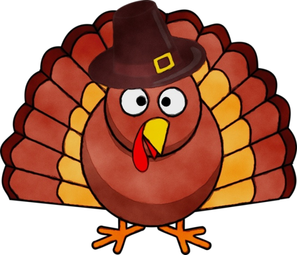 Transparent Cartoon Turkey Bird for Thanksgiving