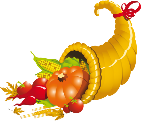 Transparent Cornucopia Thanksgiving Day Demeter Vegetable Fruit for Thanksgiving